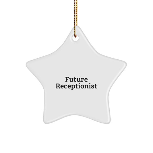Funny Future Receptionist Star Ornament Gifts from Family, Unique Christmas Unique Gifts for Future Receptionist, Inspirational Star Ornament - Image 1