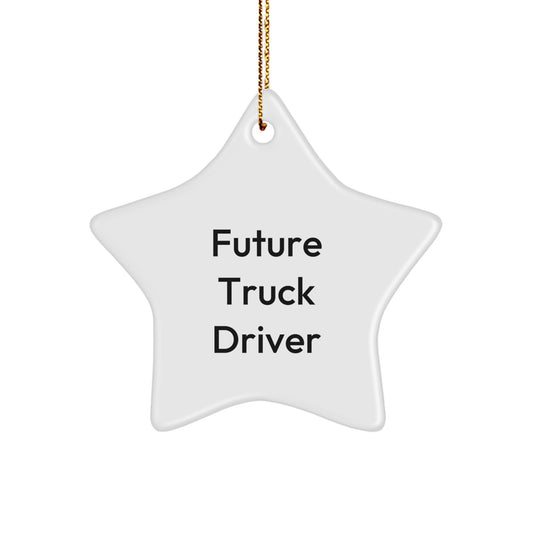 Funny Future Truck Driver Gifts, Star Ornament for Christmas Unique Presents from Family to Men, Inspirational Quote Decorations - Image 1