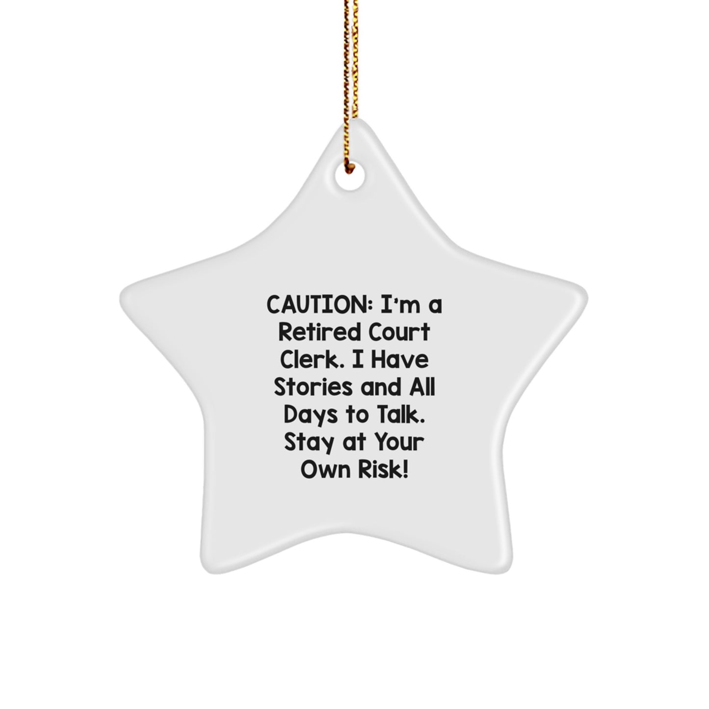 Funny Court Clerk Star Ornament Gifts from Friends for Court Clerks at Christmas Unique Gifts - Image 1