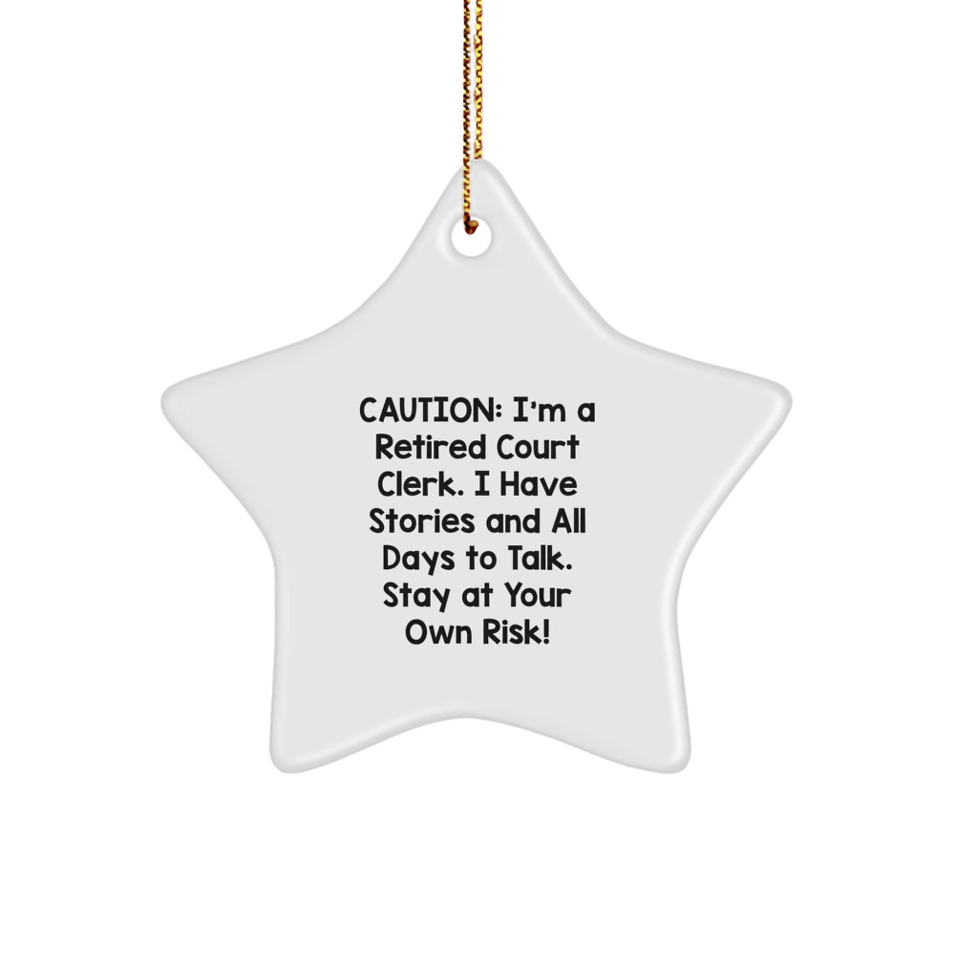 Funny Court Clerk Star Ornament Gifts from Friends for Court Clerks at Christmas Unique Gifts - Image 1