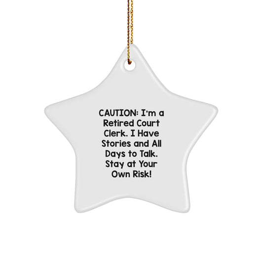 Funny Court Clerk Star Ornament Gifts from Friends for Court Clerks at Christmas Unique Gifts - Image 1