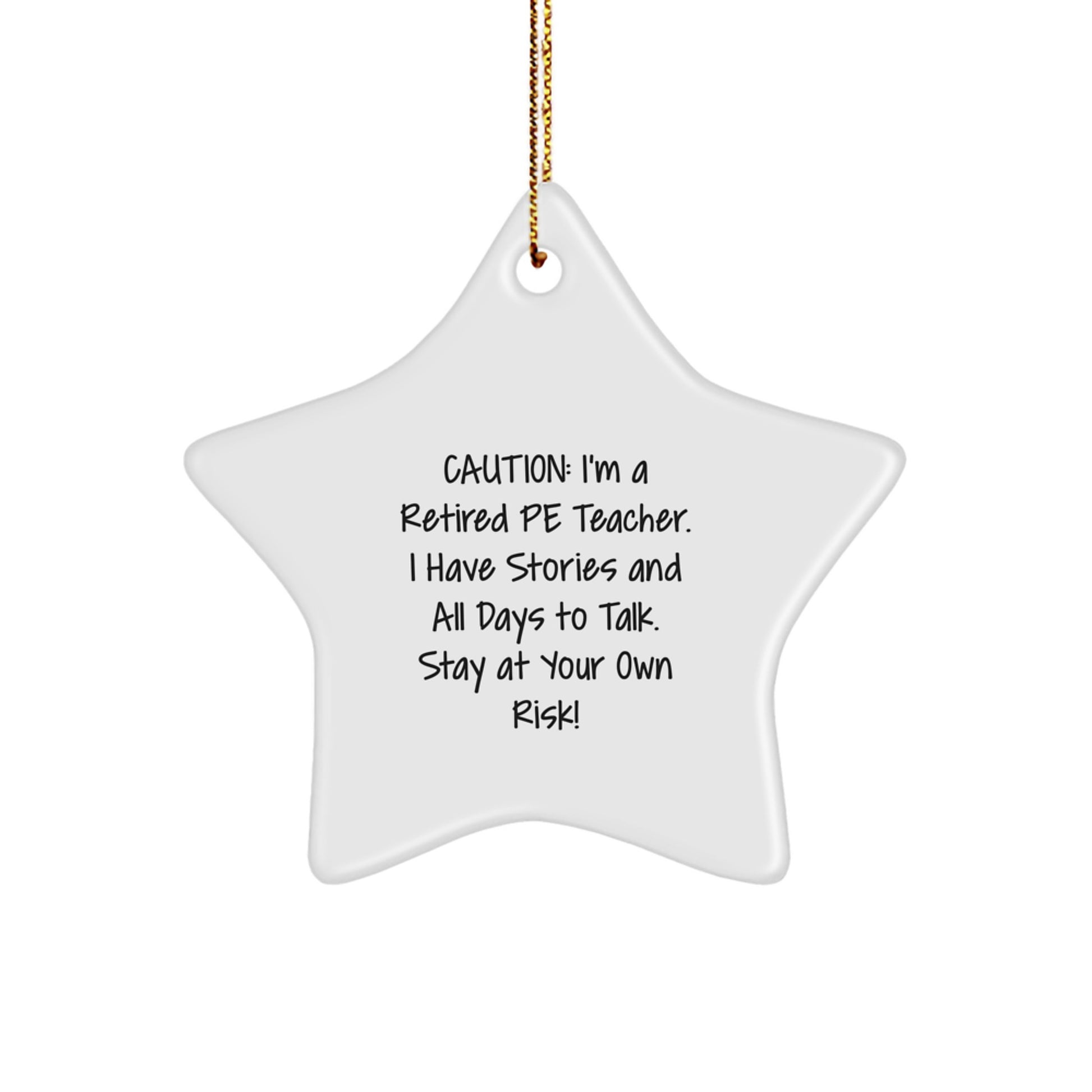 Funny PE Teacher Star Ornament - Gifts from Family for PE Teacher - A Unique Star Ornament for Christmas - Image 1
