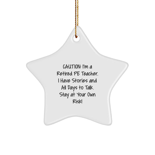 Funny PE Teacher Star Ornament - Gifts from Family for PE Teacher - A Unique Star Ornament for Christmas - Image 1