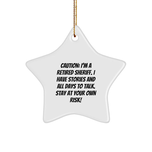 Funny Sheriff Star Ornament Gifts from Friends and Family for Christmas Unique Sheriff Decorations - Image 1