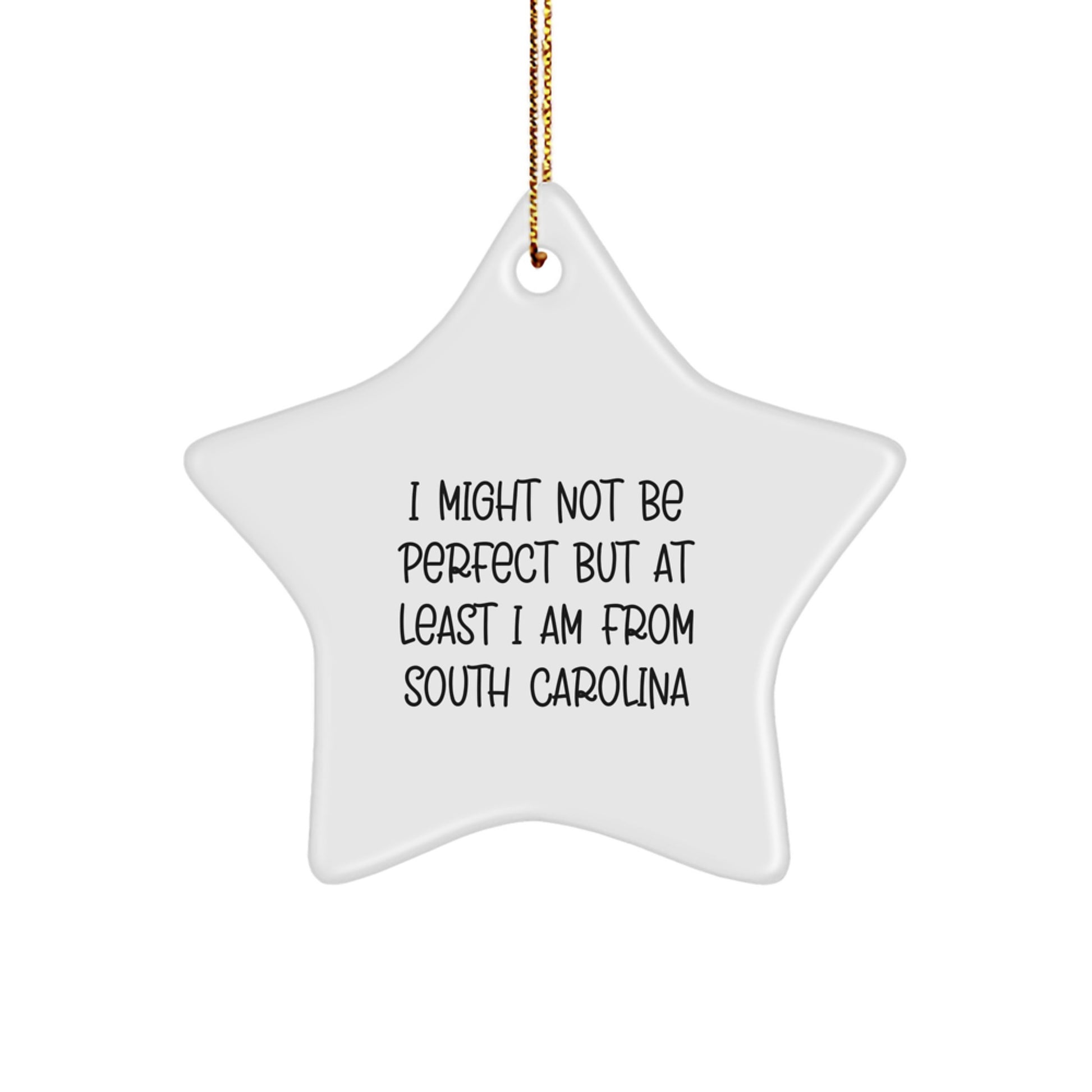 Funny South Carolina Gifts from Men - Christmas Unique Star Ornament with I Might Not Be Perfect Quote - Gifts for Friends and Family - Image 1