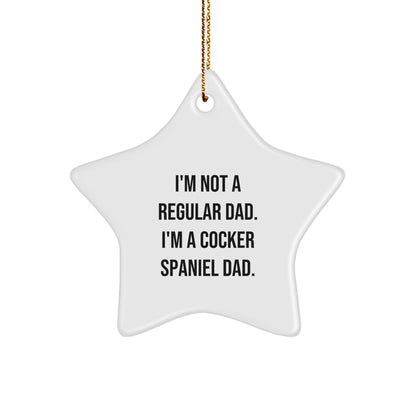 Funny Cocker Spaniel Dad Gifts from Men to Cocker Spaniel Dog Owners, Star Ornament for Christmas Unique Gifts - Image 1