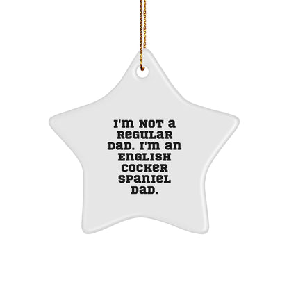 Funny English Cocker Spaniel Dog Christmas Star Ornament for Dad, Gifts from Men to Family, English Cocker Spaniel Dad Star Decoration - Image 1