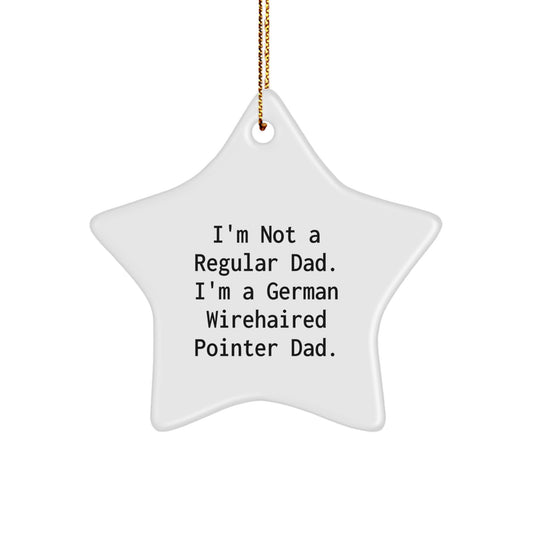 German Wirehaired Pointer Dog Star Ornament Funny Gift for Dad from Family this Christmas Season - Image 1