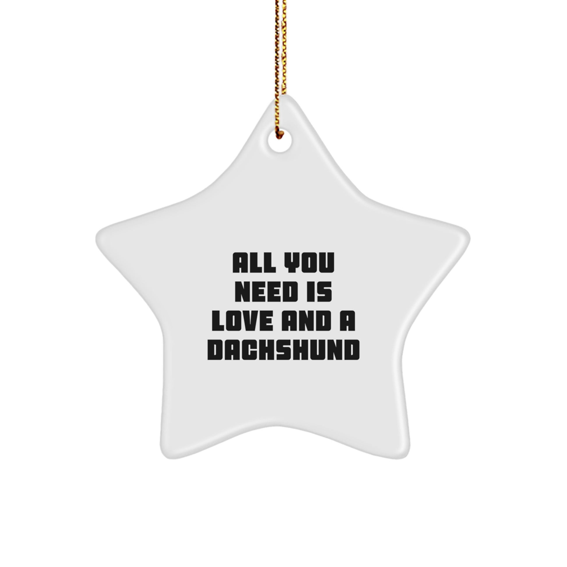 Dachshund Dog Gifts for Men Funny Star Ornament, All You Need Is Love And A Dachshund, Christmas Unique Gifts from Friends - Image 1