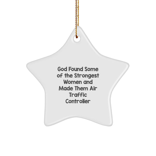 Funny Air Traffic Controller Women Gifts from Men to Women, Women's Inspirational Christmas Unique Star Ornament, Gift for Air Traffic Controller Female Friends and Coworkers - Image 1
