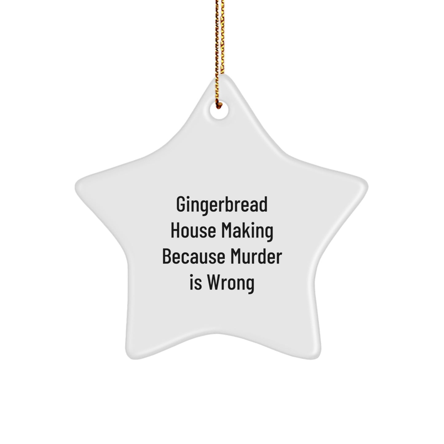 Gingerbread House Making Fun Gifts from Friends for Family, Funny Star Ornament for Christmas - Image 1