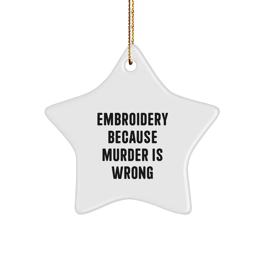 Funny Embroidery Star Ornament Gifts from Family for Christmas Lover's Home Decor - Image 1