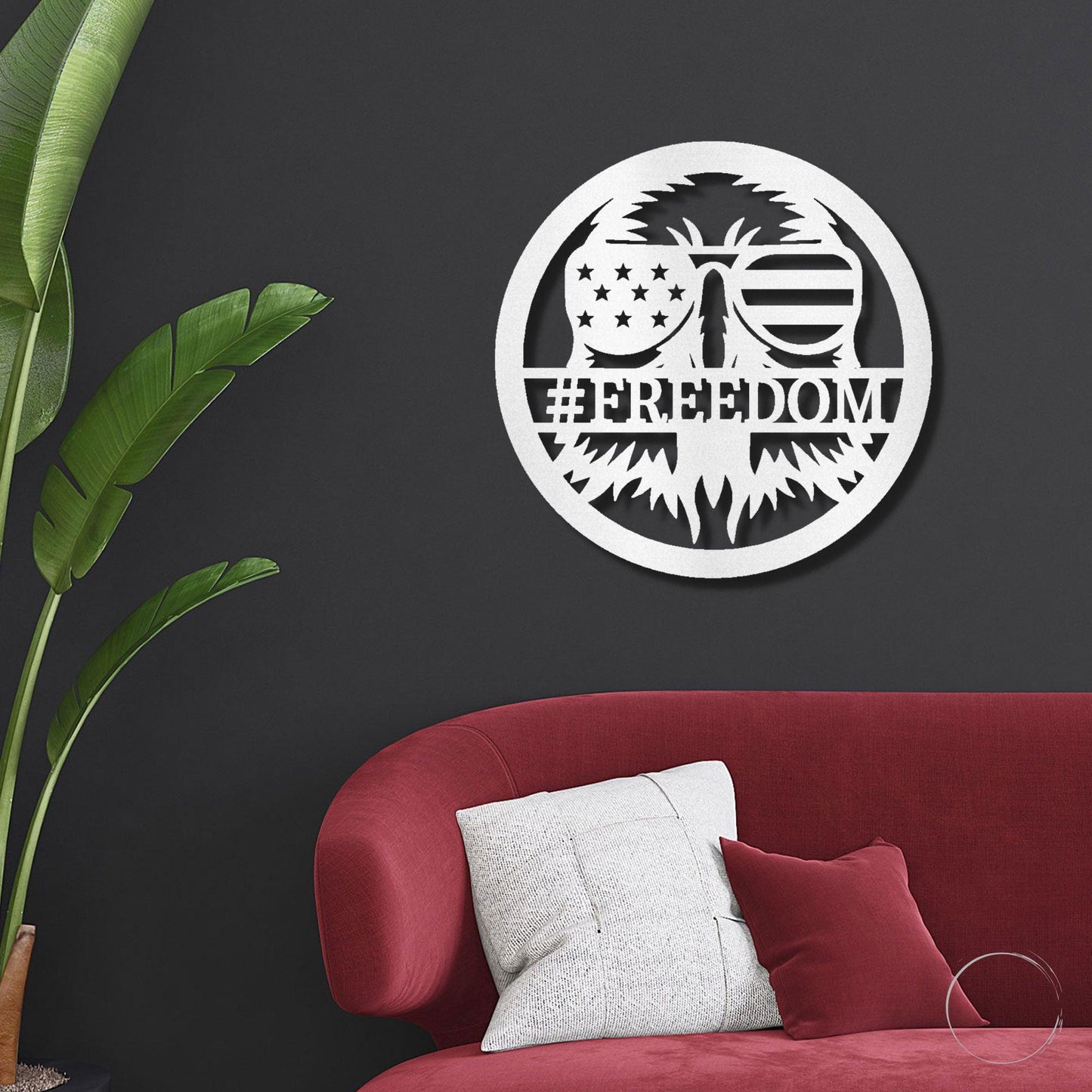 Stars, Stripes, and Soaring Pride: Handcrafted Patriotic Eagle Metal Wall Art - Mallard Moon Gift Shop