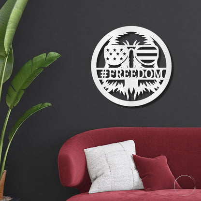 Stars, Stripes, and Soaring Pride: Handcrafted Patriotic Eagle Metal Wall Art - Mallard Moon Gift Shop