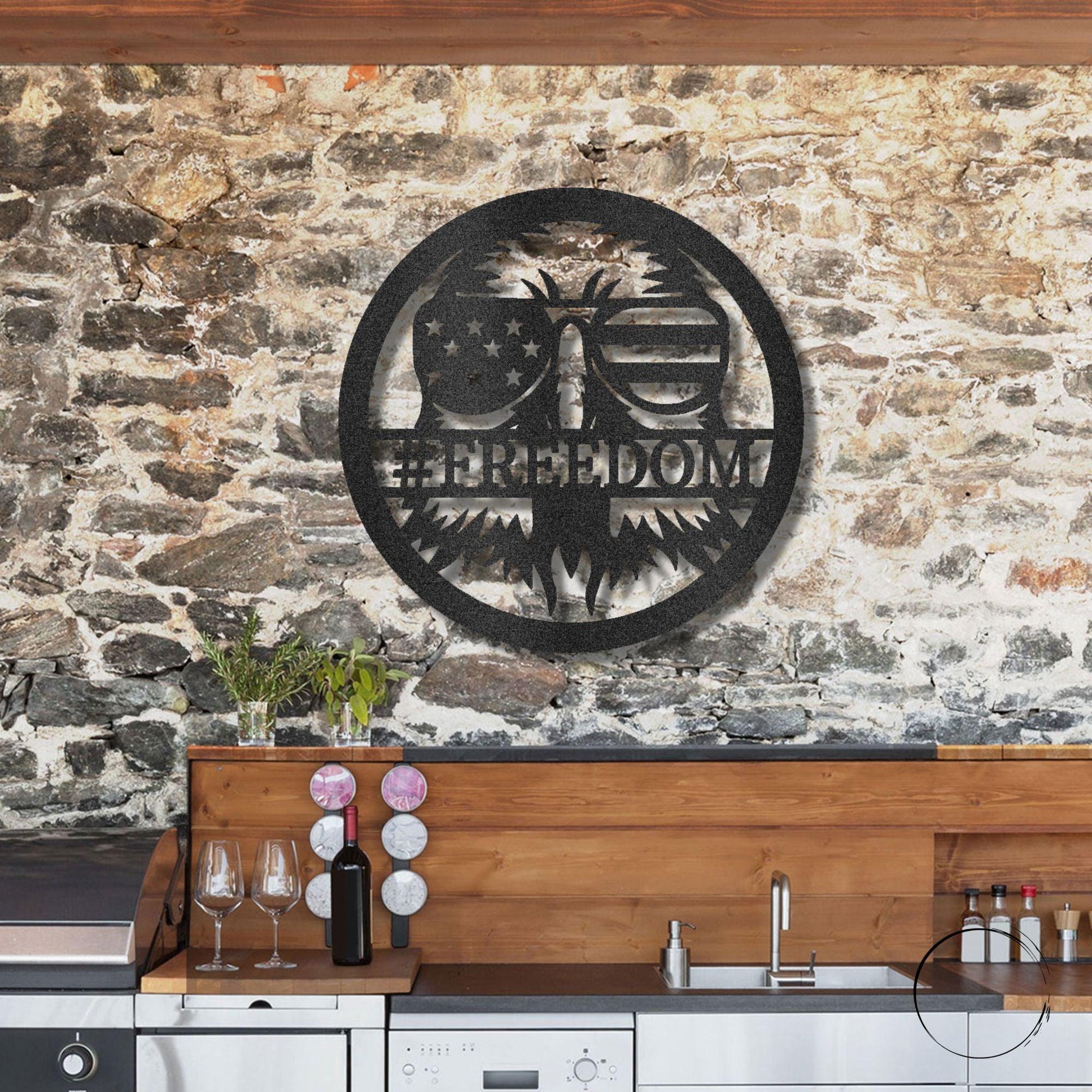 Stars, Stripes, and Soaring Pride: Handcrafted Patriotic Eagle Metal Wall Art - Mallard Moon Gift Shop