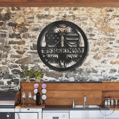 Stars, Stripes, and Soaring Pride: Handcrafted Patriotic Eagle Metal Wall Art - Mallard Moon Gift Shop