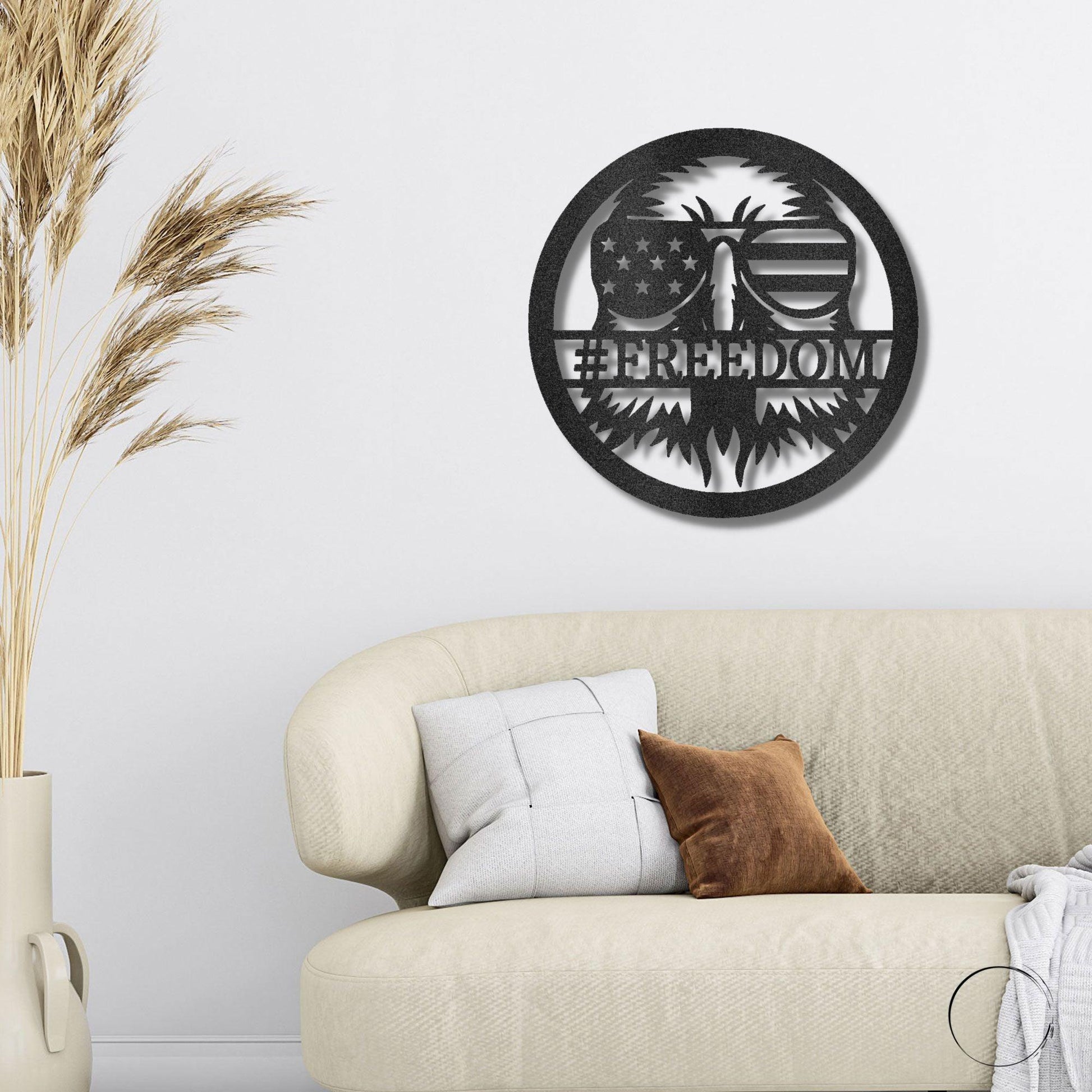 Stars, Stripes, and Soaring Pride: Handcrafted Patriotic Eagle Metal Wall Art - Mallard Moon Gift Shop