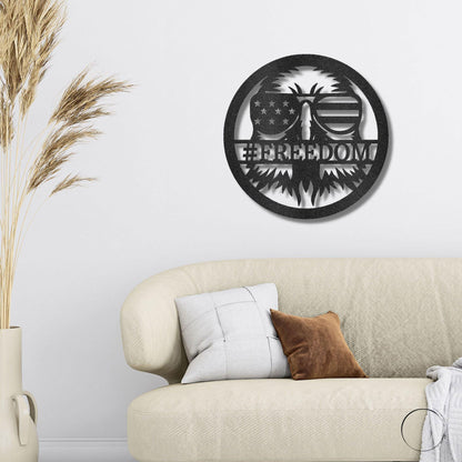 Stars, Stripes, and Soaring Pride: Handcrafted Patriotic Eagle Metal Wall Art - Mallard Moon Gift Shop
