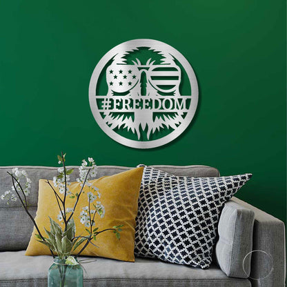 Stars, Stripes, and Soaring Pride: Handcrafted Patriotic Eagle Metal Wall Art - Mallard Moon Gift Shop