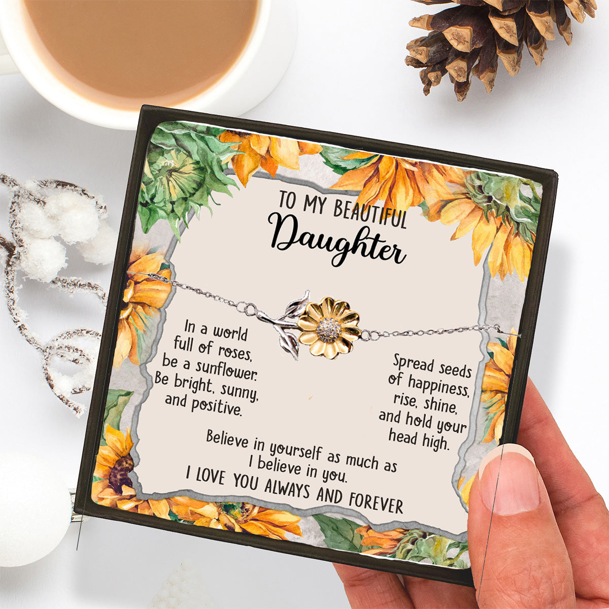 Daughter Jewelry To My Beautiful Daughter Be A Sunflower Bracelet Graduation Birthday Holiday Gift - Mallard Moon Gift Shop