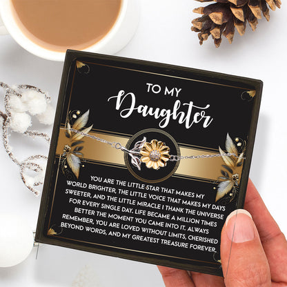 Daughter Sunflower Bracelet – Sterling Silver with 18K Gold-Plated Petals – Meaningful Gift for Birthday, Graduation, Christmas, or Special Occasions - Mallard Moon Gift Shop