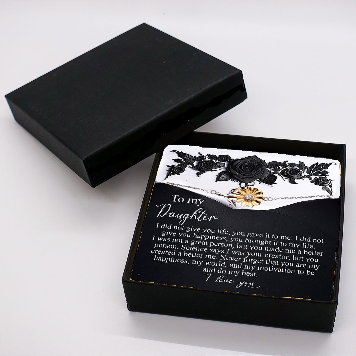 Daughter Sunflower Bracelet – You Made Me a Better Person - Sterling Silver with 18K Gold-Plated Petals – Gift for Teen & Adult Daughters - - Mallard Moon Gift Shop