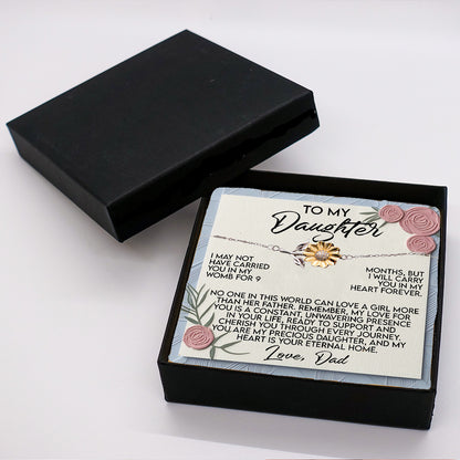 Gift for Daughter - A Father’s Love Is Forever - Sunflower Bracelet – Sterling Silver with 18K Gold-Plated Petals - Graduation, Birthday Keepsake - Mallard Moon Gift Shop