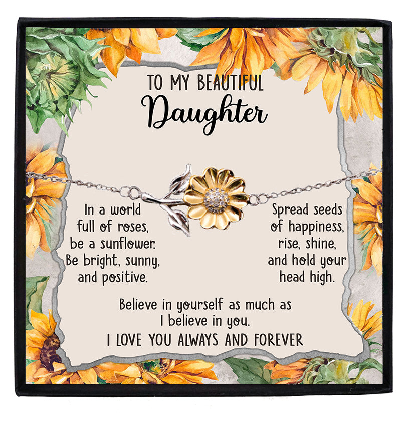 Daughter Jewelry To My Beautiful Daughter Be A Sunflower Bracelet Graduation Birthday Holiday Gift - Mallard Moon Gift Shop