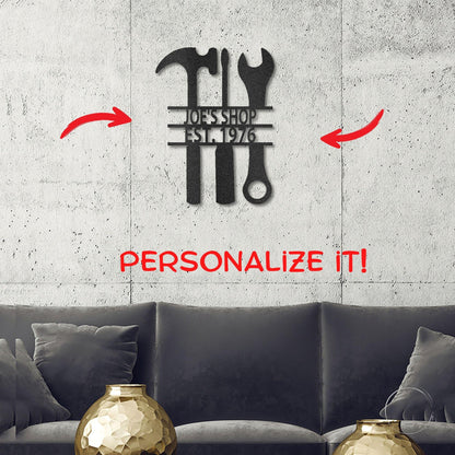 The Garage Workshop Personalized Metal Wall Sign - Mallard Moon Gift Shop