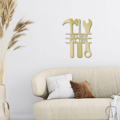 The Garage Workshop Personalized Metal Wall Sign - Mallard Moon Gift Shop