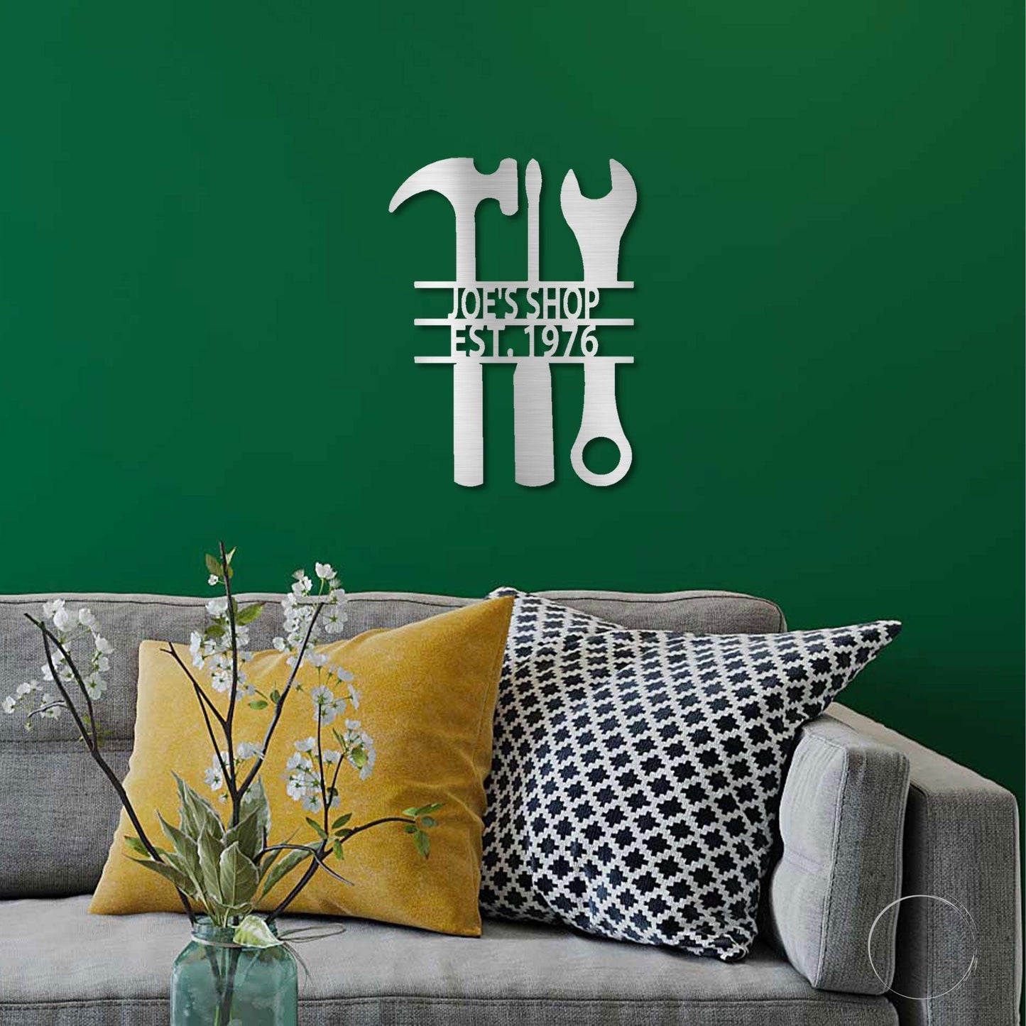 The Garage Workshop Personalized Metal Wall Sign - Mallard Moon Gift Shop