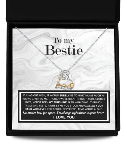 To My Bestie, You've Been My Sunshine Heart Pendant Necklace - Mallard Moon Gift Shop