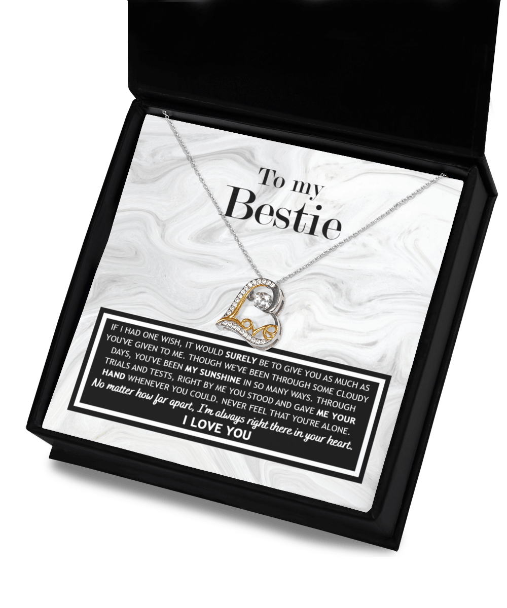 To My Bestie, You've Been My Sunshine Heart Pendant Necklace - Mallard Moon Gift Shop