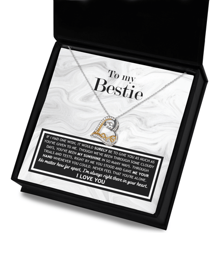 To My Bestie, You've Been My Sunshine Heart Pendant Necklace - Mallard Moon Gift Shop