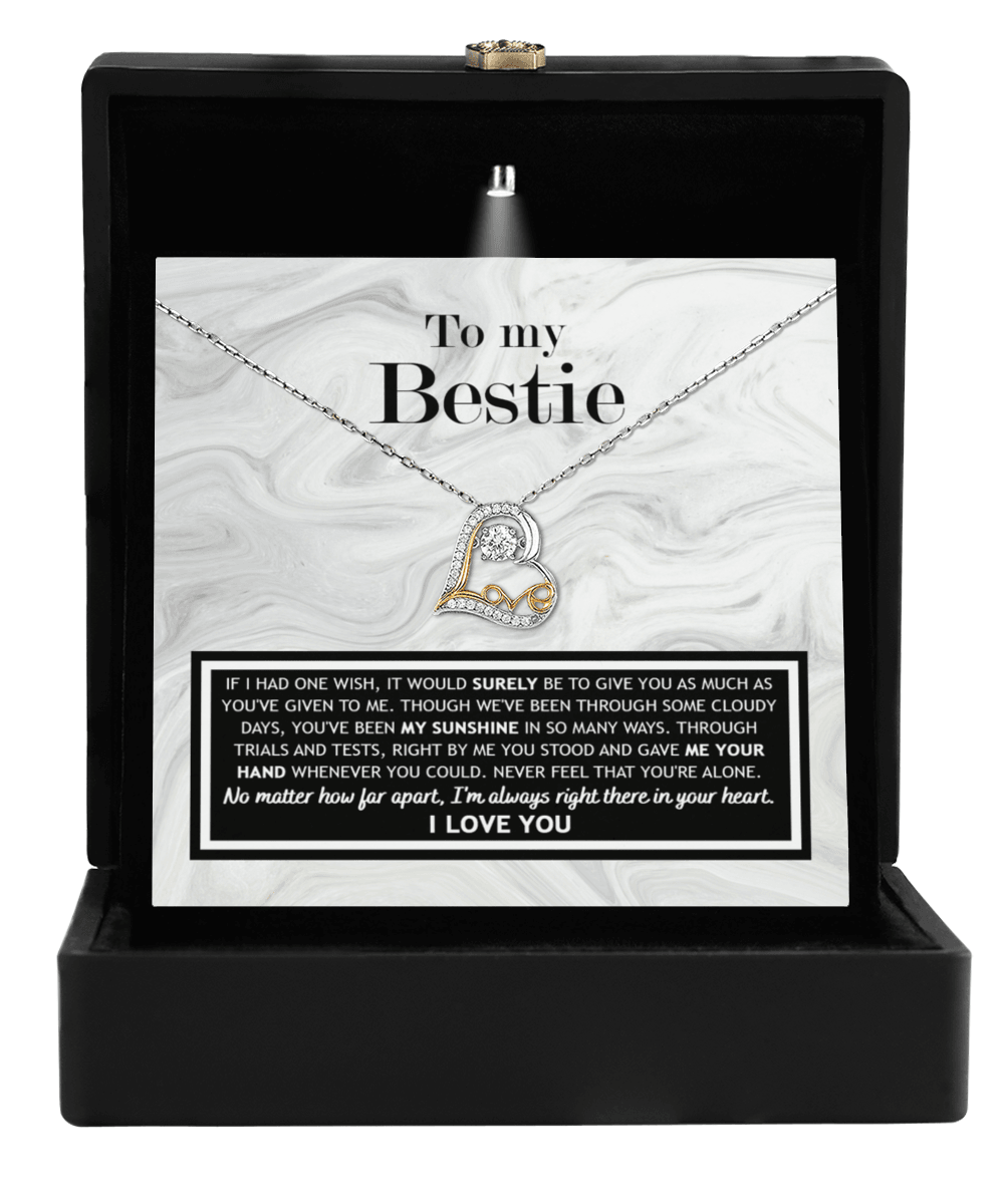 To My Bestie, You've Been My Sunshine Heart Pendant Necklace - Mallard Moon Gift Shop