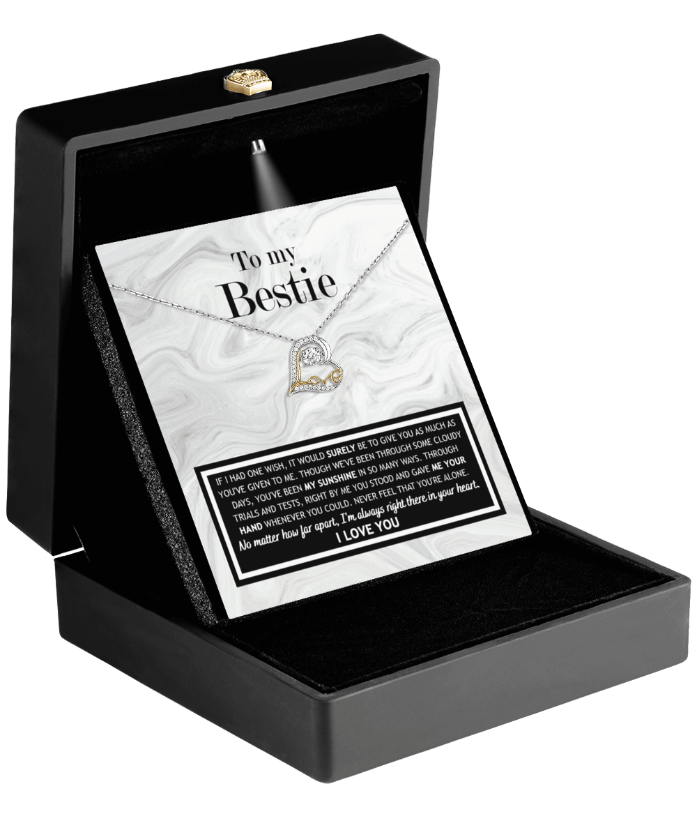 To My Bestie, You've Been My Sunshine Heart Pendant Necklace - Mallard Moon Gift Shop