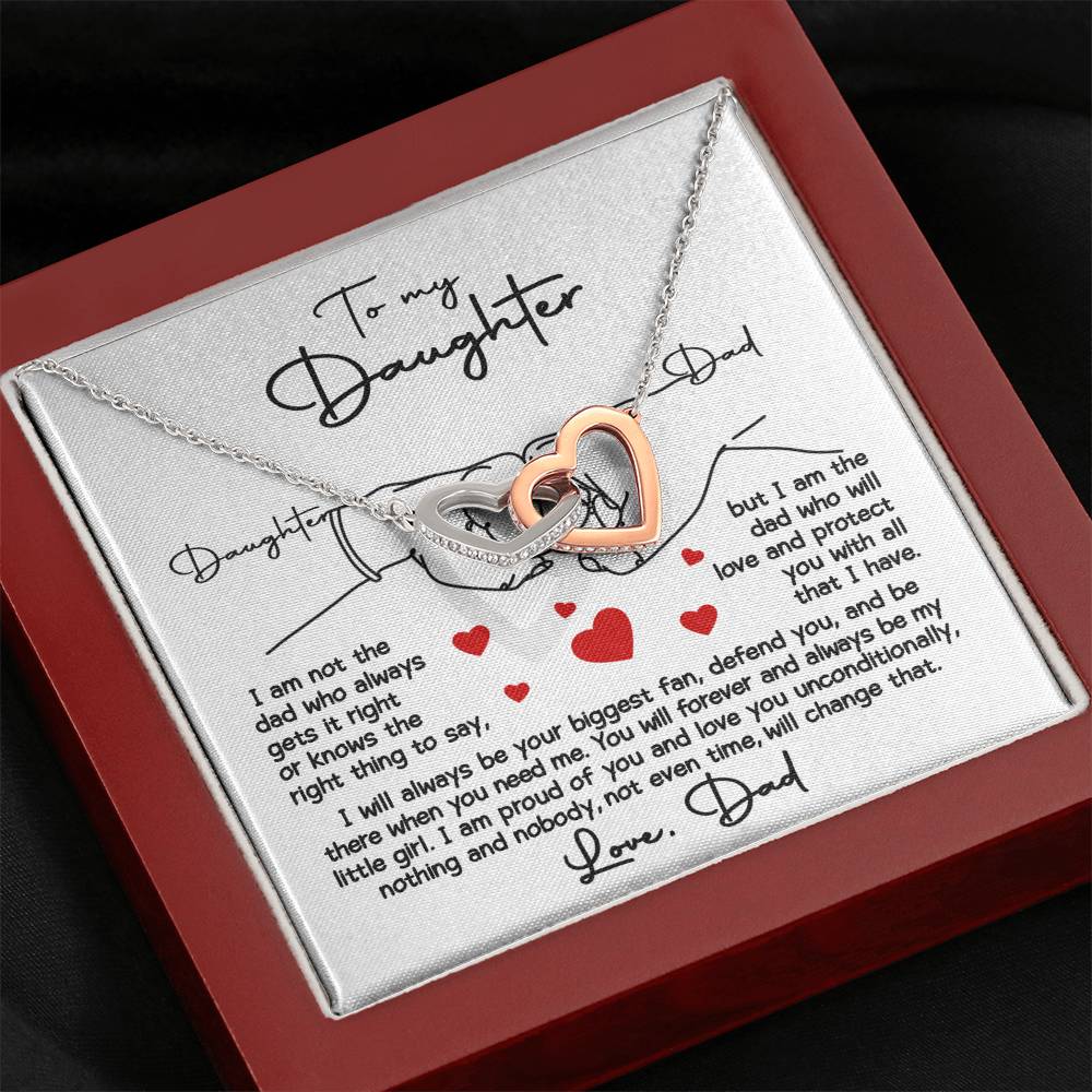 To My Daughter - I Will Always Be Your Biggest Fan - Interlocking Hearts Necklace - Mallard Moon Gift Shop