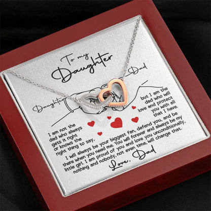 To My Daughter - I Will Always Be Your Biggest Fan - Interlocking Hearts Necklace - Mallard Moon Gift Shop