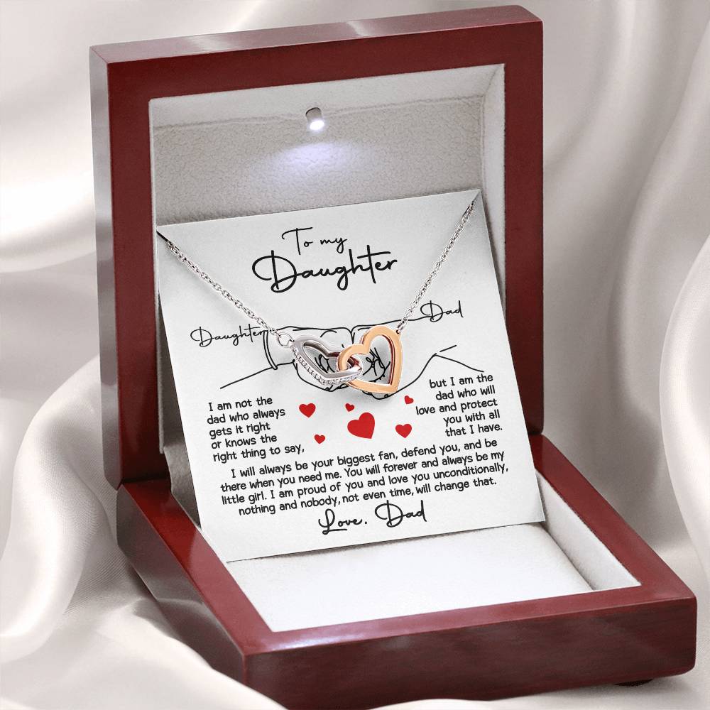 To My Daughter - I Will Always Be Your Biggest Fan - Interlocking Hearts Necklace - Mallard Moon Gift Shop