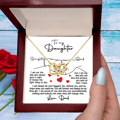 To My Daughter - I Will Always Be Your Biggest Fan - Interlocking Hearts Necklace - Mallard Moon Gift Shop