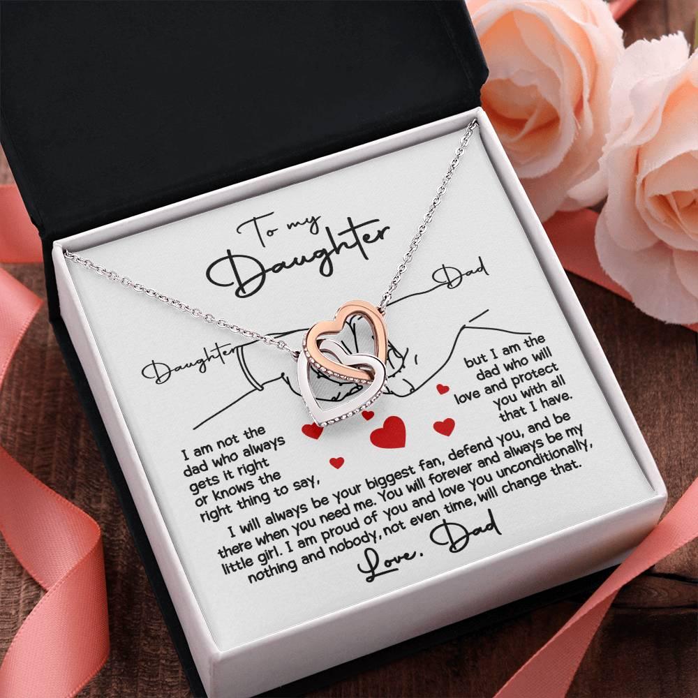 To My Daughter - I Will Always Be Your Biggest Fan - Interlocking Hearts Necklace - Mallard Moon Gift Shop