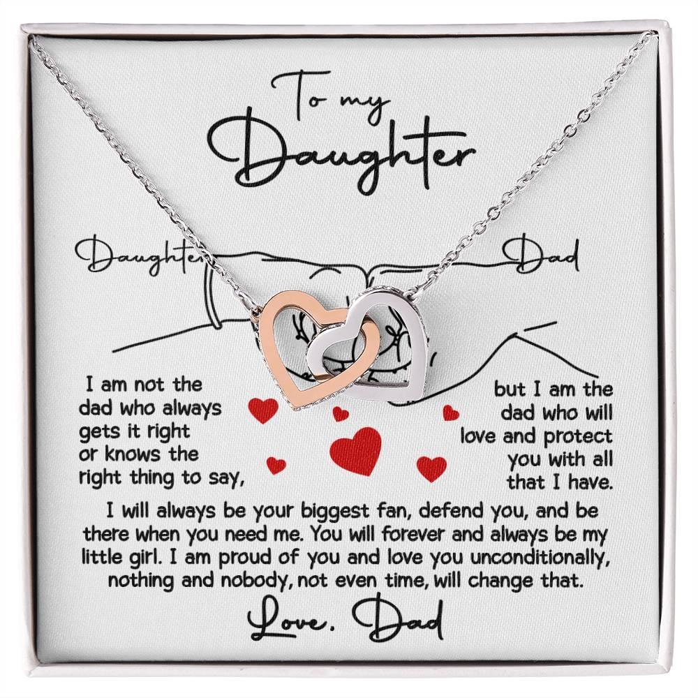 To My Daughter - I Will Always Be Your Biggest Fan - Interlocking Hearts Necklace - Mallard Moon Gift Shop