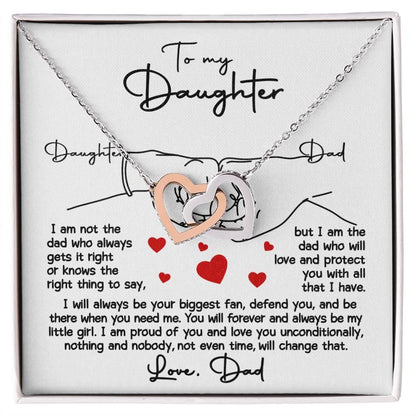To My Daughter - I Will Always Be Your Biggest Fan - Interlocking Hearts Necklace - Mallard Moon Gift Shop