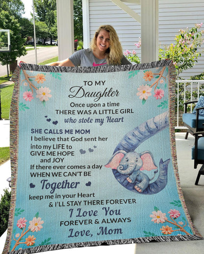 To My Daughter, You bring me Hope and Joy Love, Mom Heirloom Woven Blanket, Birthday, Holiday, Heartfelt Personalized Gift - Mallard Moon Gift Shop