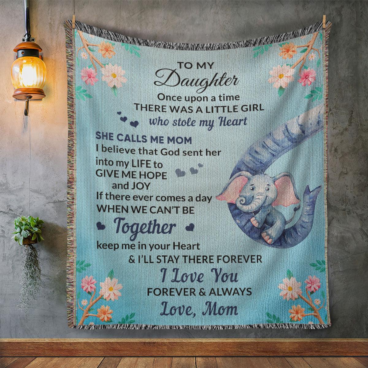 To My Daughter, You bring me Hope and Joy Love, Mom Heirloom Woven Blanket, Birthday, Holiday, Heartfelt Personalized Gift - Mallard Moon Gift Shop