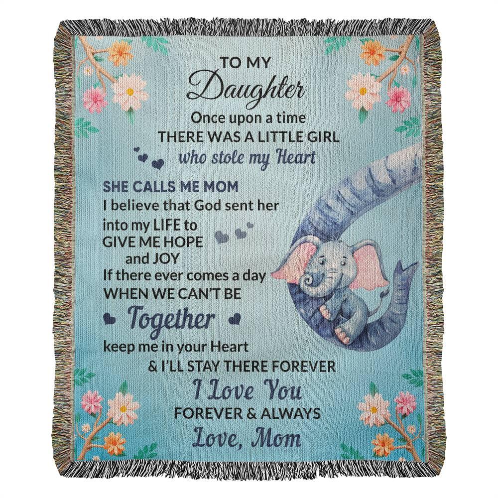 To My Daughter, You bring me Hope and Joy Love, Mom Heirloom Woven Blanket, Birthday, Holiday, Heartfelt Personalized Gift - Mallard Moon Gift Shop
