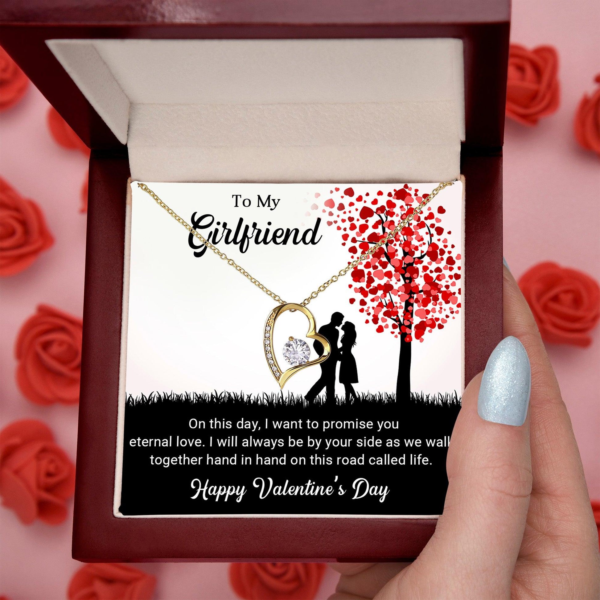 To My Girlfriend I Promise You Eternal Love Forever Love Pendant Necklace - Mallard Moon Gift Shop