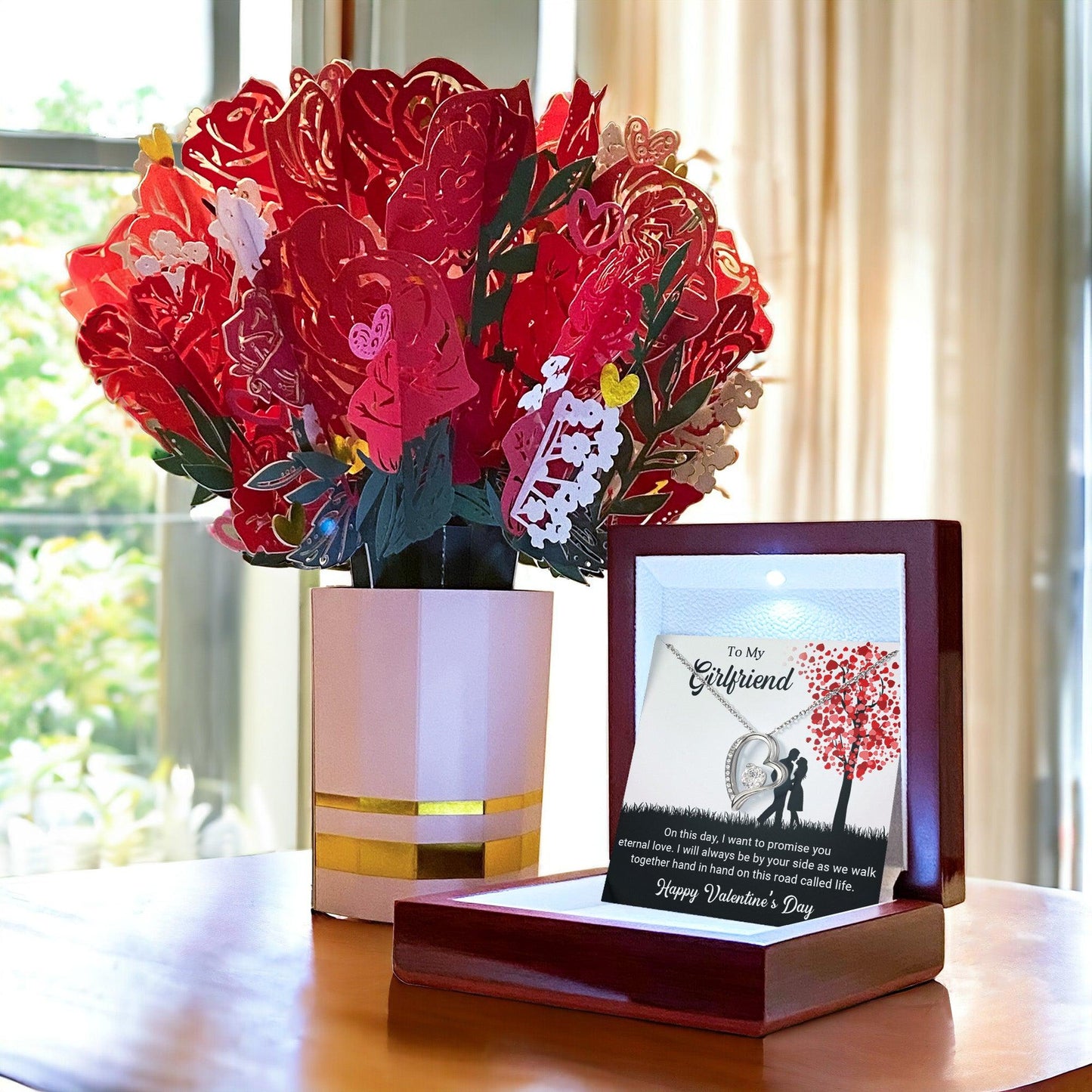 To My Girlfriend I Promise You Eternal Love Forever Love Pendant Necklace - Mallard Moon Gift Shop