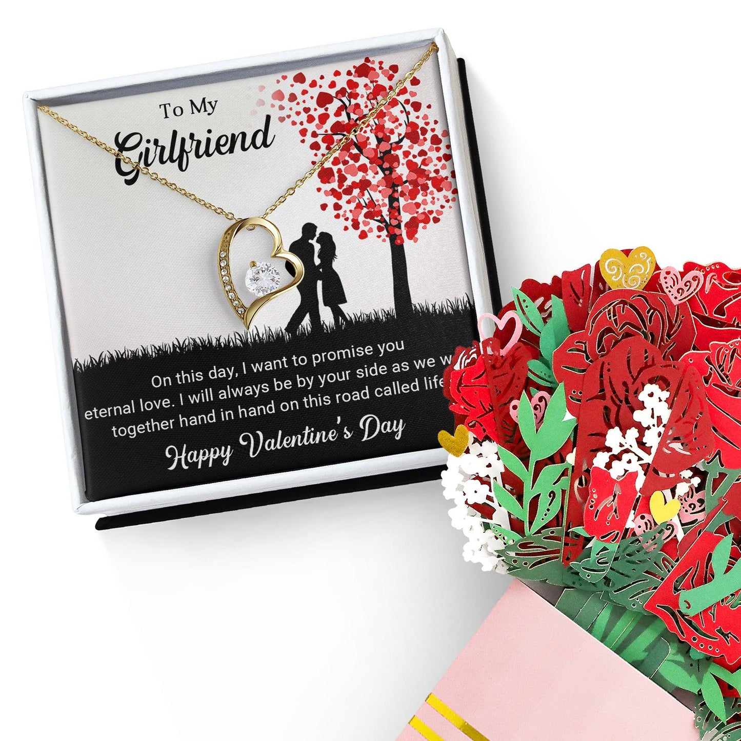 To My Girlfriend I Promise You Eternal Love Forever Love Pendant Necklace - Mallard Moon Gift Shop