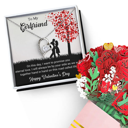 To My Girlfriend I Promise You Eternal Love Forever Love Pendant Necklace - Mallard Moon Gift Shop